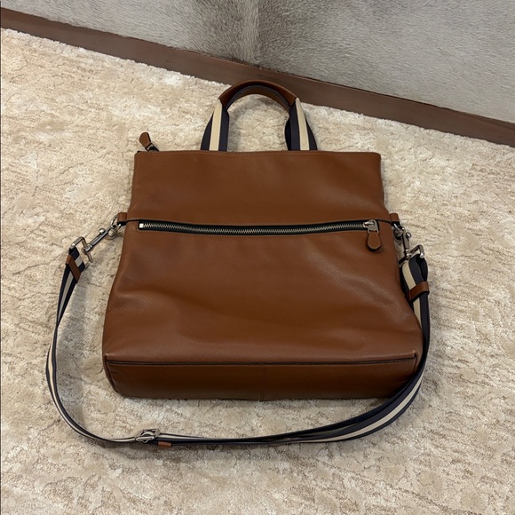 COACH brown pebbled leather tote shoulder laptop bag 💼 - Picture 4 of 10